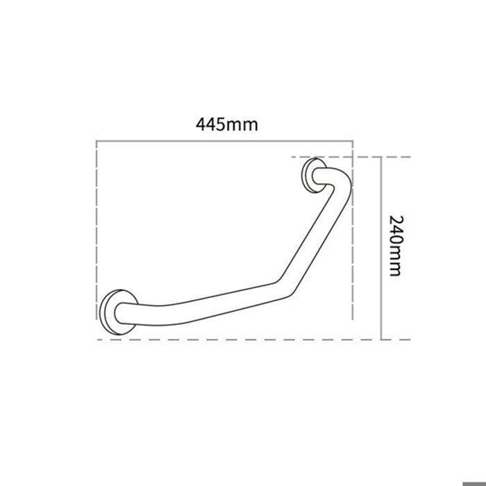 TOKIUS Barre d'appui Douche en Acier Inoxydablle de 45 cm, Poignee de Salle de Bain WC, Chrome, 304 Inox, Argent