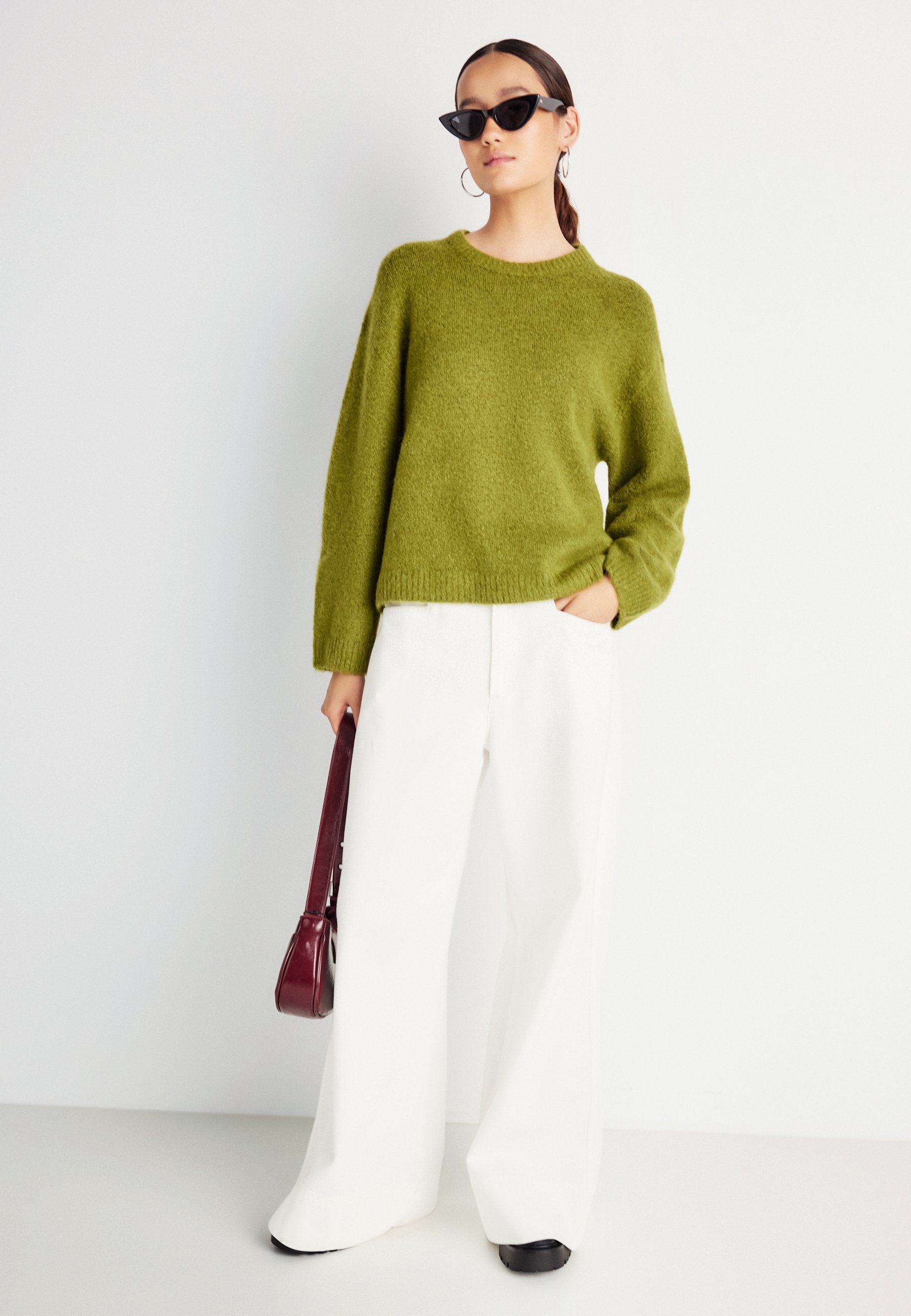 Gina Tricot trui met ronde hals - Trui - vrolijk groen
