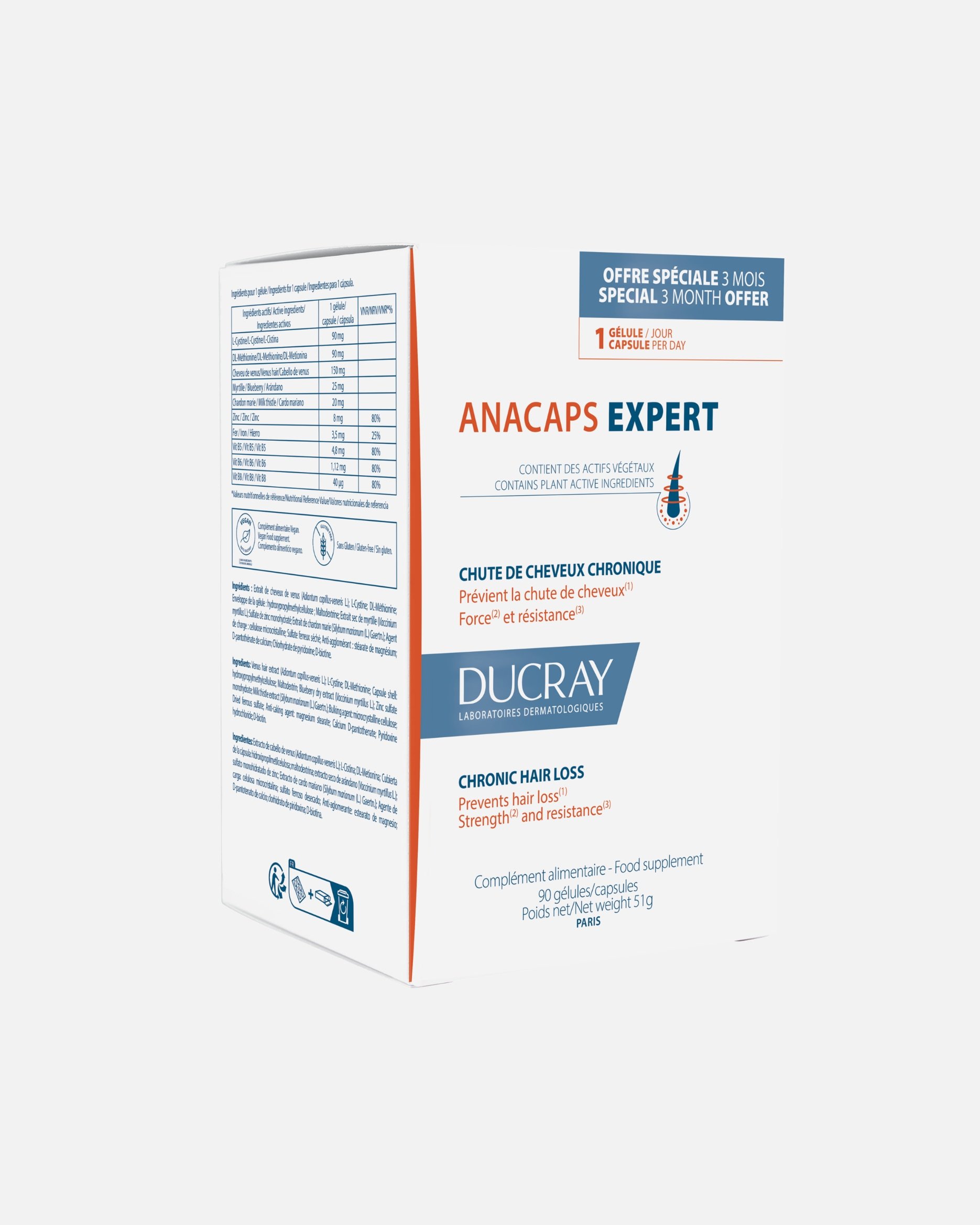 Ducray Anacaps Stručni tretman za kosu za progresivno opadanje kose - 51 g