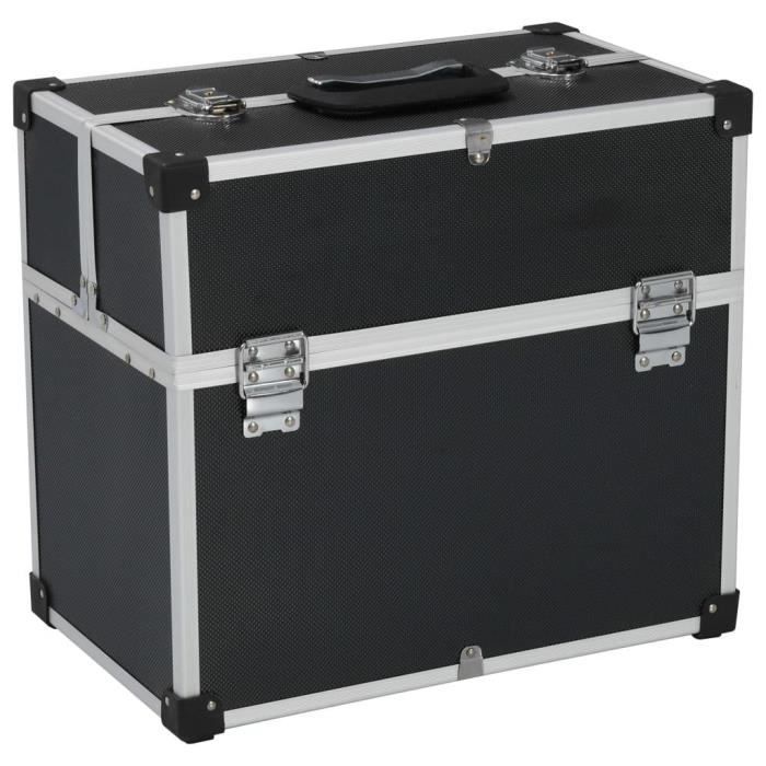 Caja de herramientas, estuche de herramientas, carro de herramientas, caja de herramientas, almacenamiento, archivador, 38 cm, negro