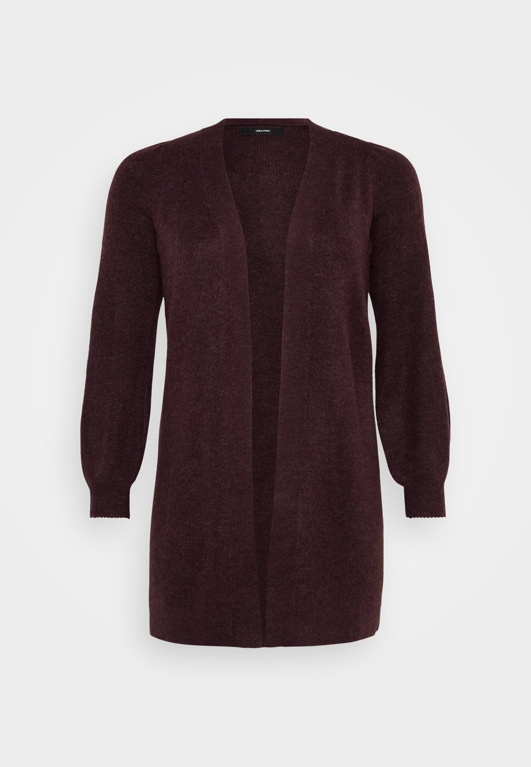 Vero Moda Curve VMRUBELLEFILE LONG CARDIGAN - Cardigan - winetasting melange