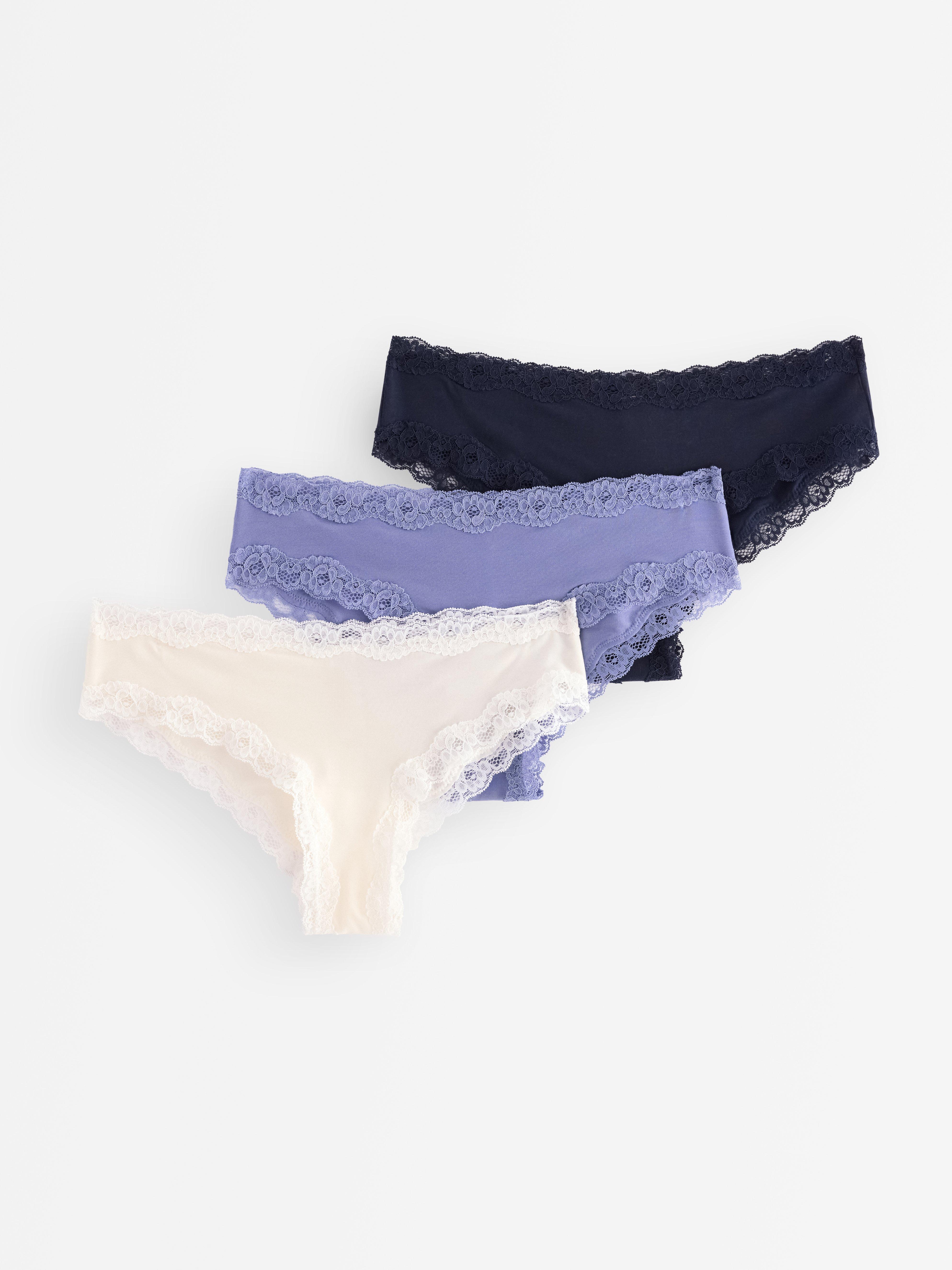 Paquete de 3 calzoncillos brasileños de talle bajo, color azul marino.