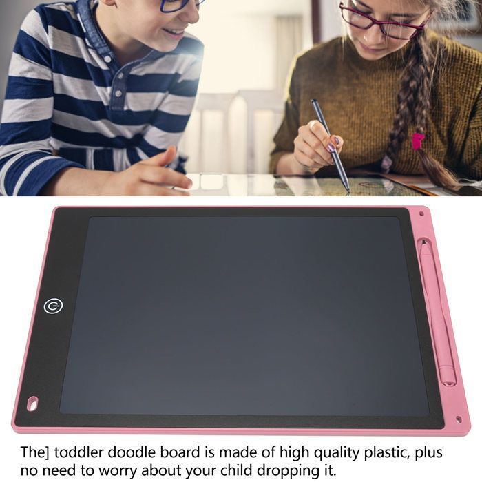 Tableta de escritura infantil, tableta de escritura LCD de 12 pulgadas, tableta de escritura LCD para computadora, paquete rosa