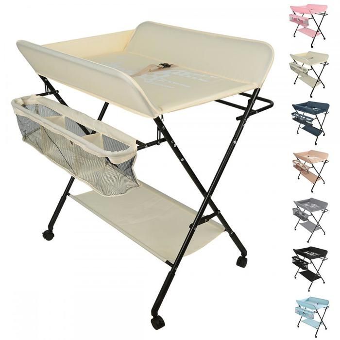 KEDIA Table à Langer, Beige, Pliable, 80*66*98cm, Sûre et Stable, Matériaux écologiques, Hauteur Réglable, Facile à Nettoyer