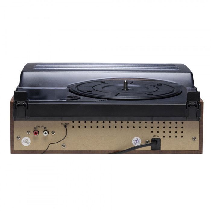 Denver Lecteur de disques vinyles VPR-190 avec Radio FM. Haut-parleurs intégrés. Finition Bois. Tête en céramique
