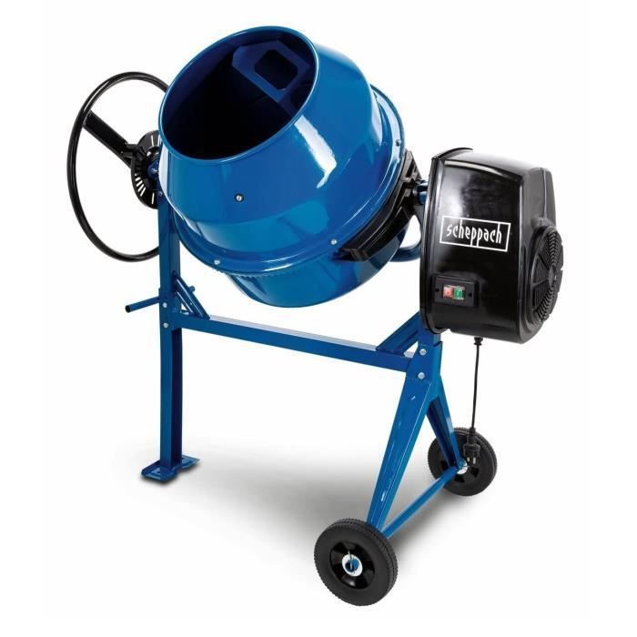 125L elektrische betonmixer - SCHEPPACH - MIX125 - Versterkte trommel - Wielen voor eenvoudig transport