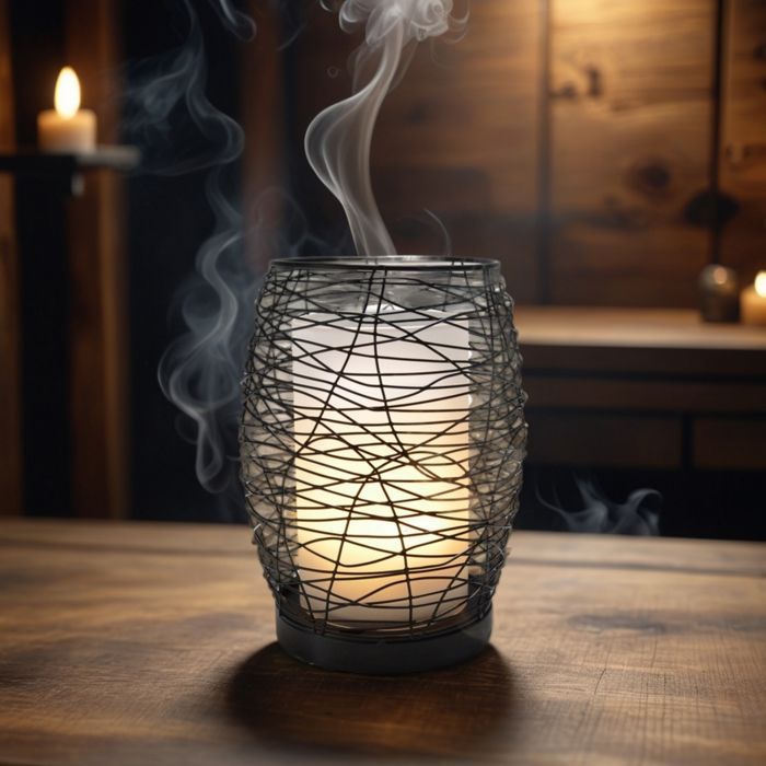 Difusor de aceites esenciales Zen'Arôme Volupsia con control remoto - Iluminación LED personalizable - Carcasa de vidrio y metal