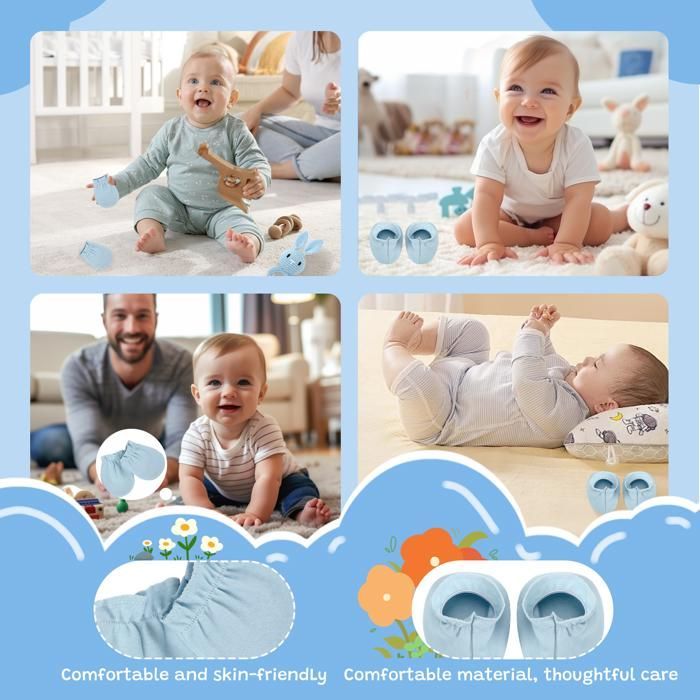 Newborn Gift Set, with Baby Comforter, Rattle, Pacifier Clip, Blanket, Bib, Stages Set, Socks, Gloves for Boys and Girls