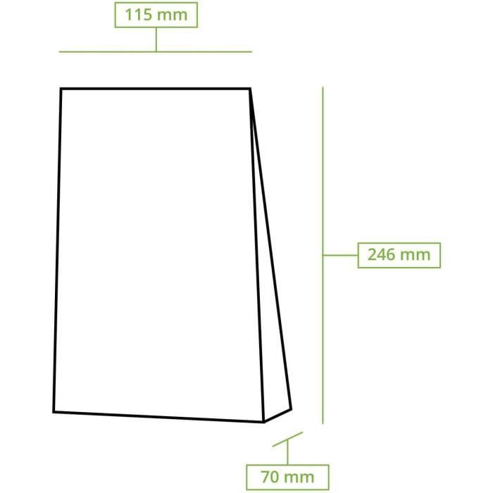 Bolsas de fondo plano - BIOXOYG - Talla XS - 500 unidades - Papel kraft marrón - Ventana de película de PP