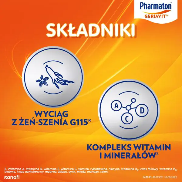 Geriavit Pharmaton Zestaw witamin i minerałów, 100 tabl.