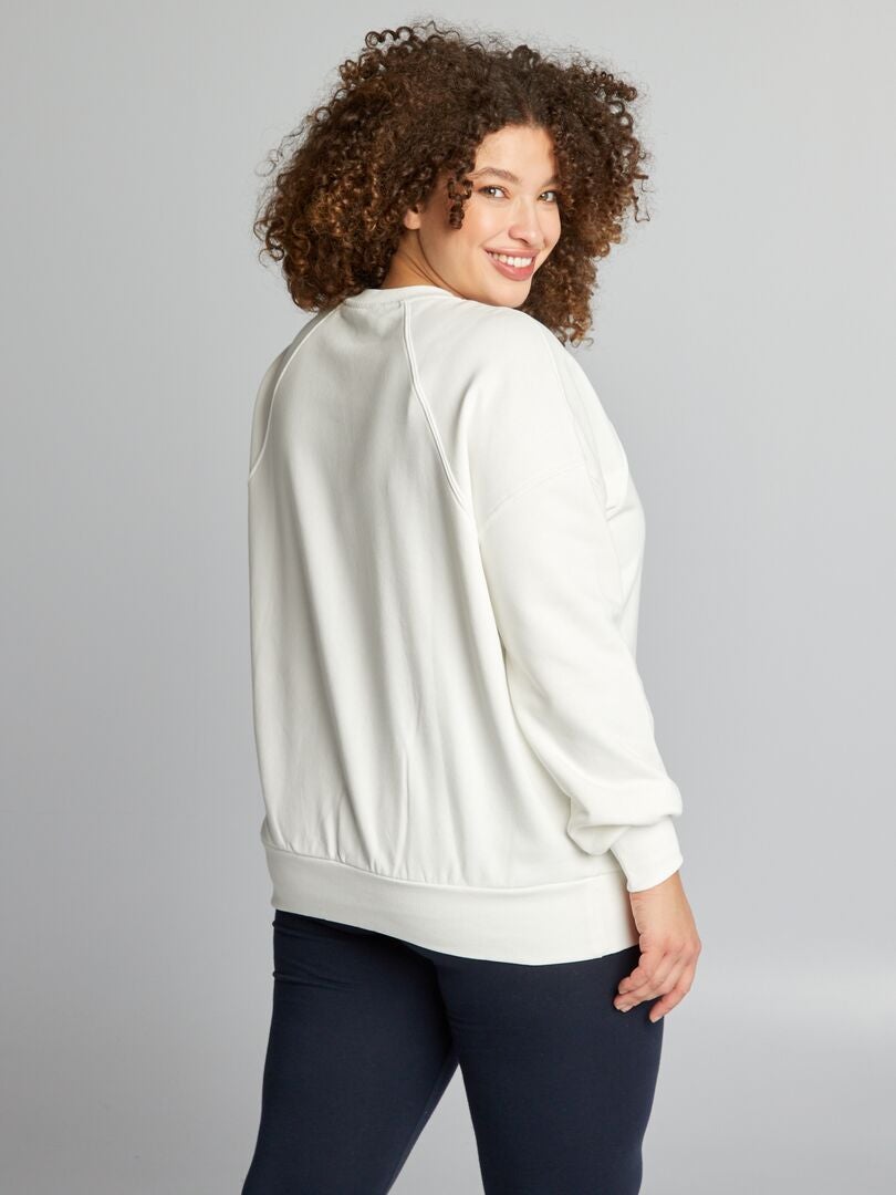 Oversized fleece sweatshirt - WIT