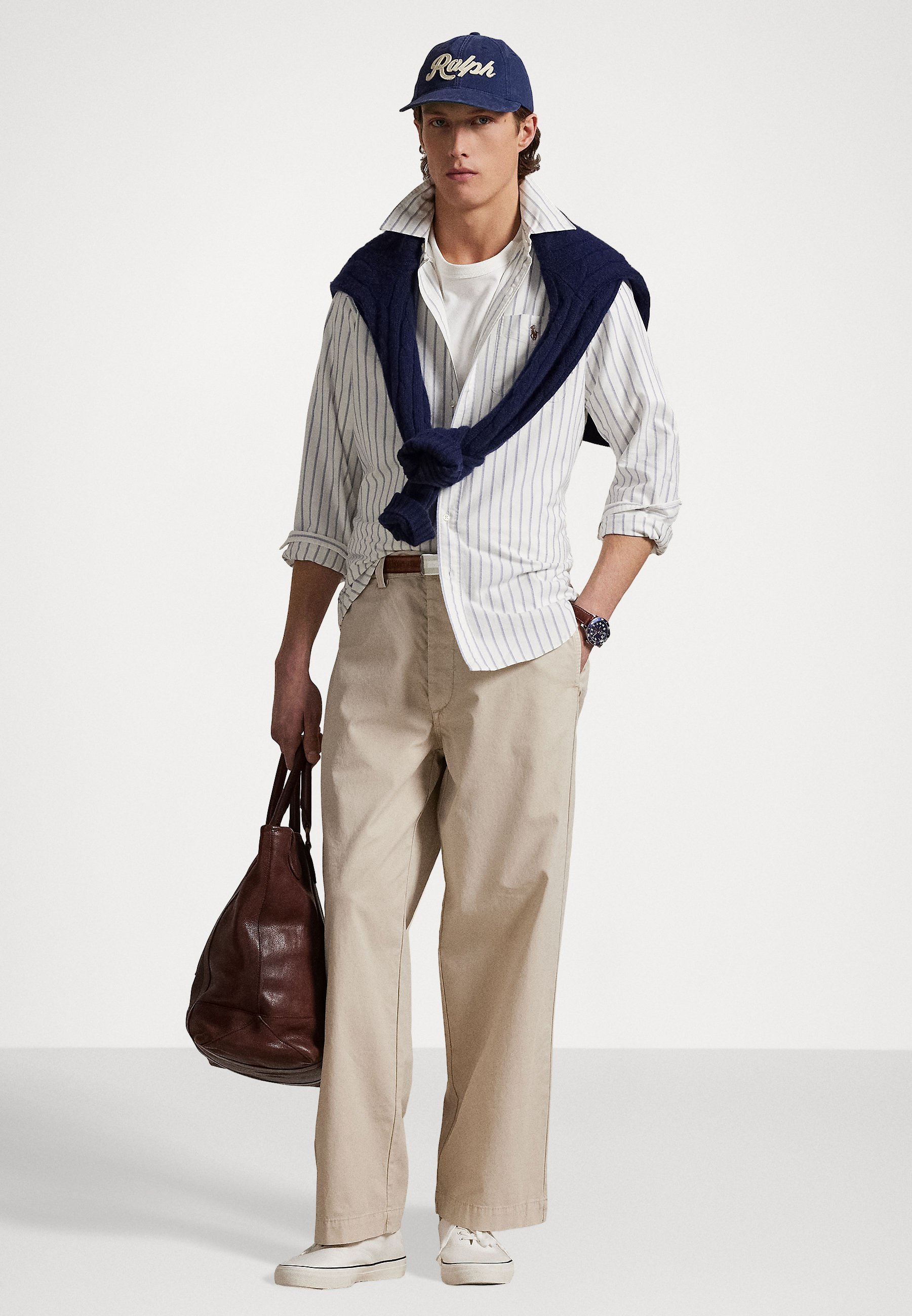 CUSTOM FIT STRIPED OXFORD SHIRT - Košile - white/blue multi