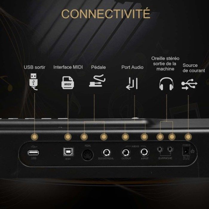 PIANO PACK - Tastiera a 88 tasti con MIDI, Bluetooth e cuffie, per studenti e musicisti di tutti i livelli