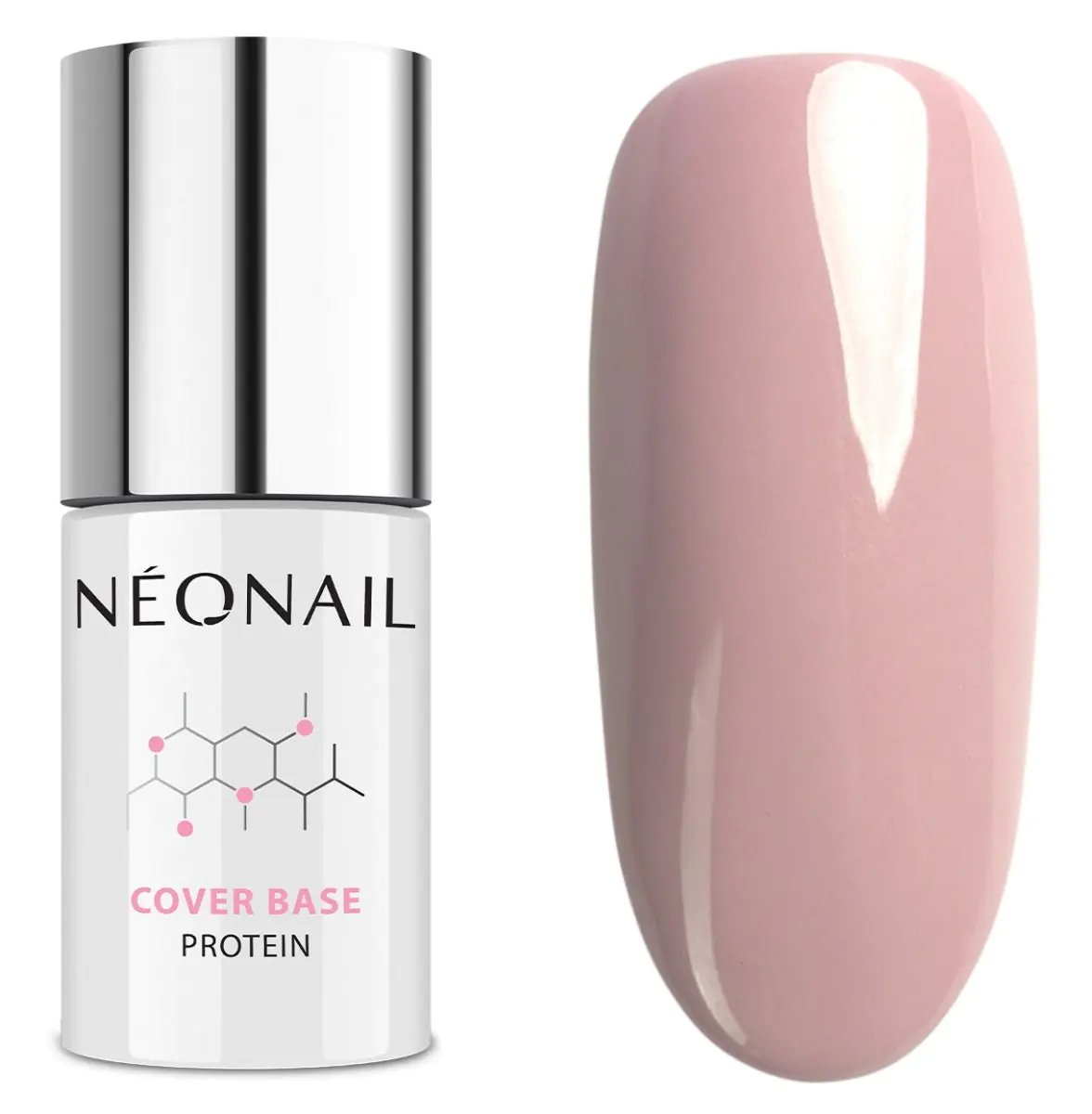 Neonail Cover Base Protein Baza hybrydowa, Natural Nude