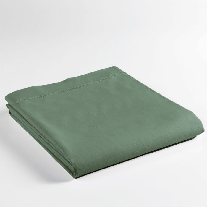 Lina plat laken 240 x 300 cm 100% katoen 57 draden - Ceder, afgewerkt met zoomsteek (2 personen)