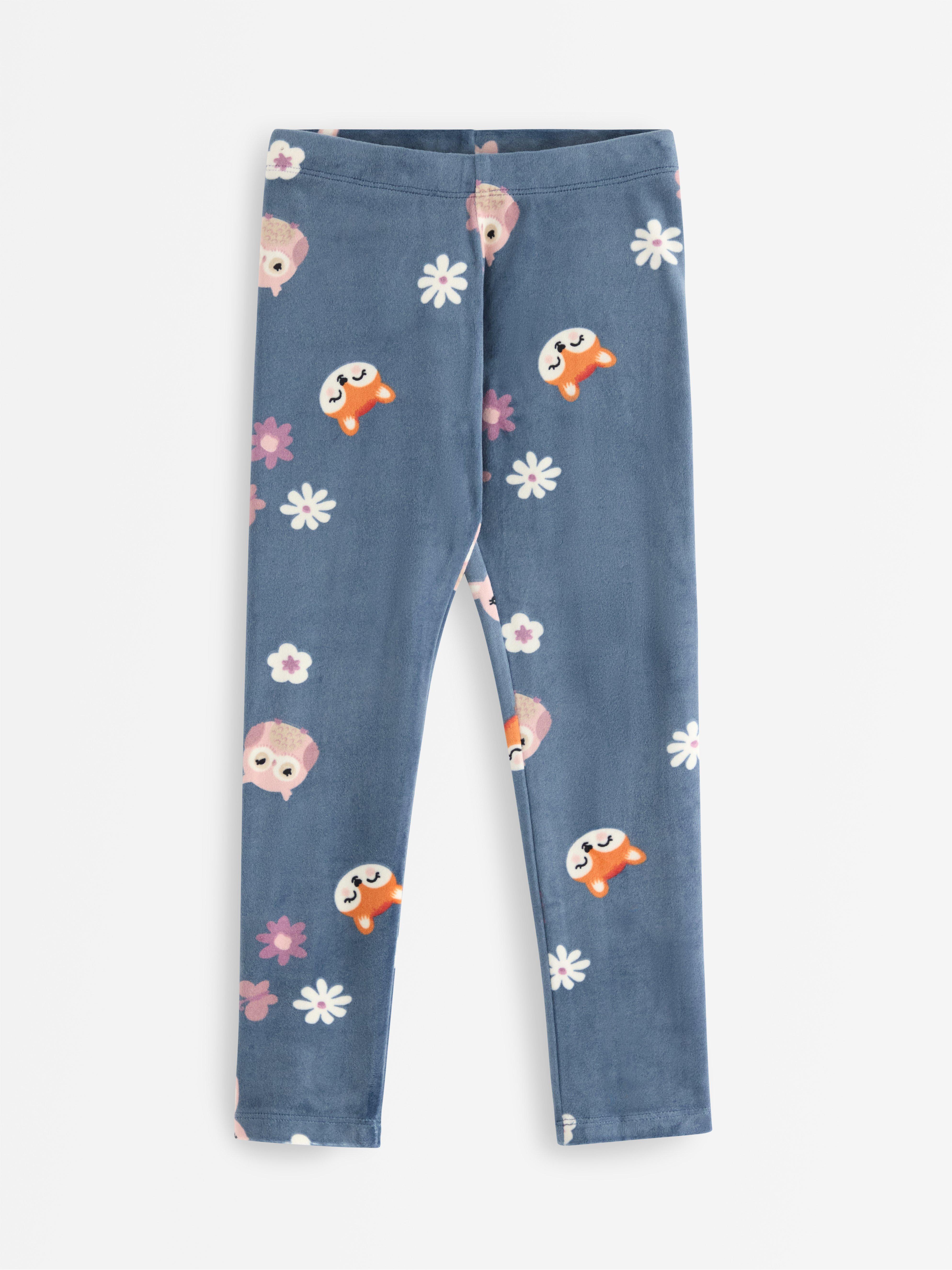 Leggings i velour mørk støvet blå