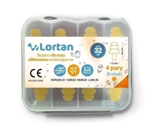 Lortan, Stopery do uszu silikonowe wodoodporne