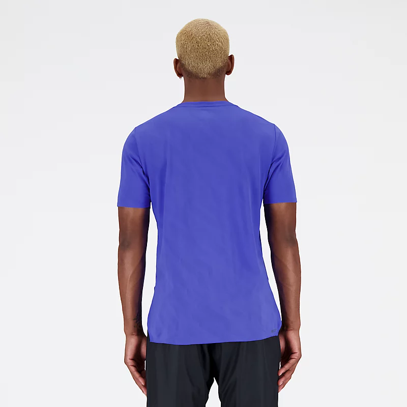 Q Speed Herren-T-Shirt mit Jacquard-Muster und kurzen Ärmeln – Marineblau