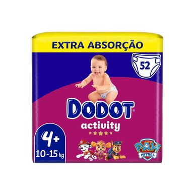 Dodot kūdikių aktyvumo sauskelnės 10-15 kg, 4 dydis, 52 vnt. 52 vnt.