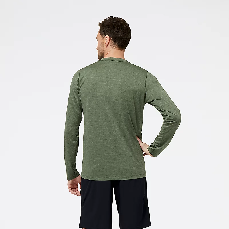 Tenacity Herren-Langarmshirt – Dunkelolivgrün meliert