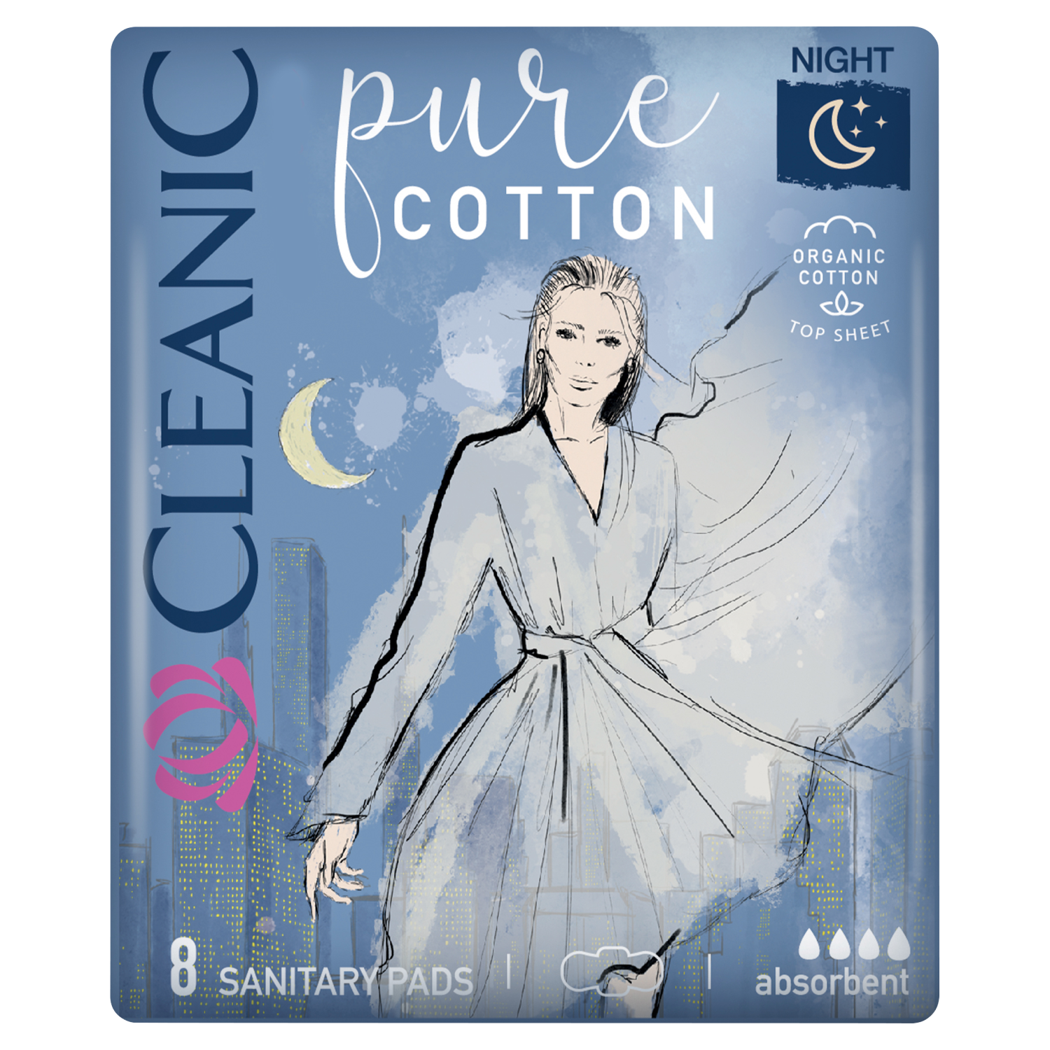Cleanic ren bomull natt