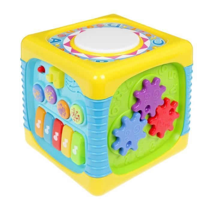 Cubo de Atividades WINFUN - Diversão Musical para bebês a partir de 6 meses - Amarelo