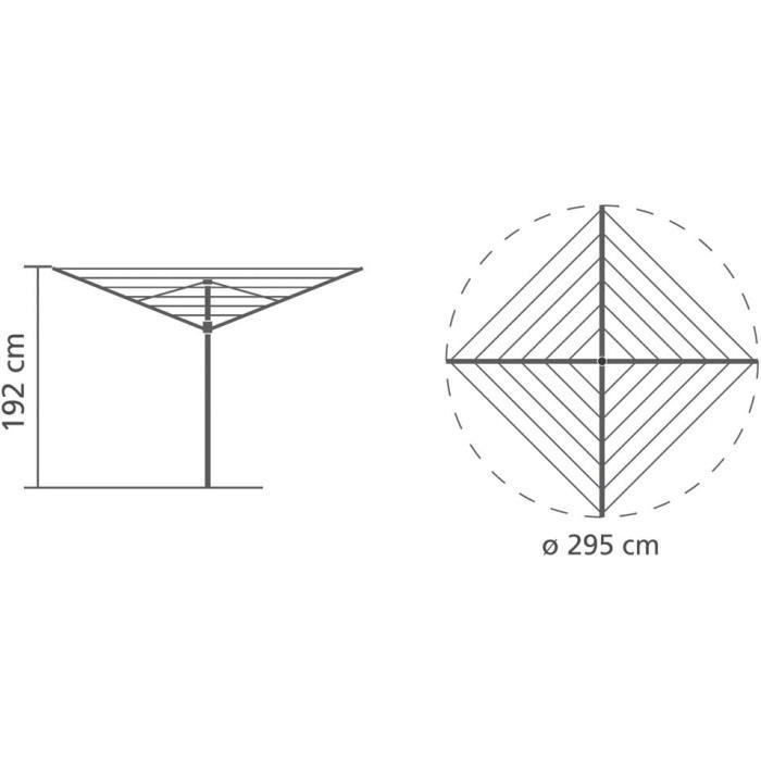 Brabantia Topspinner Wäscheständer mit Drehfunktion – Wäscheständer – Anthrazit – Ø 295 cm