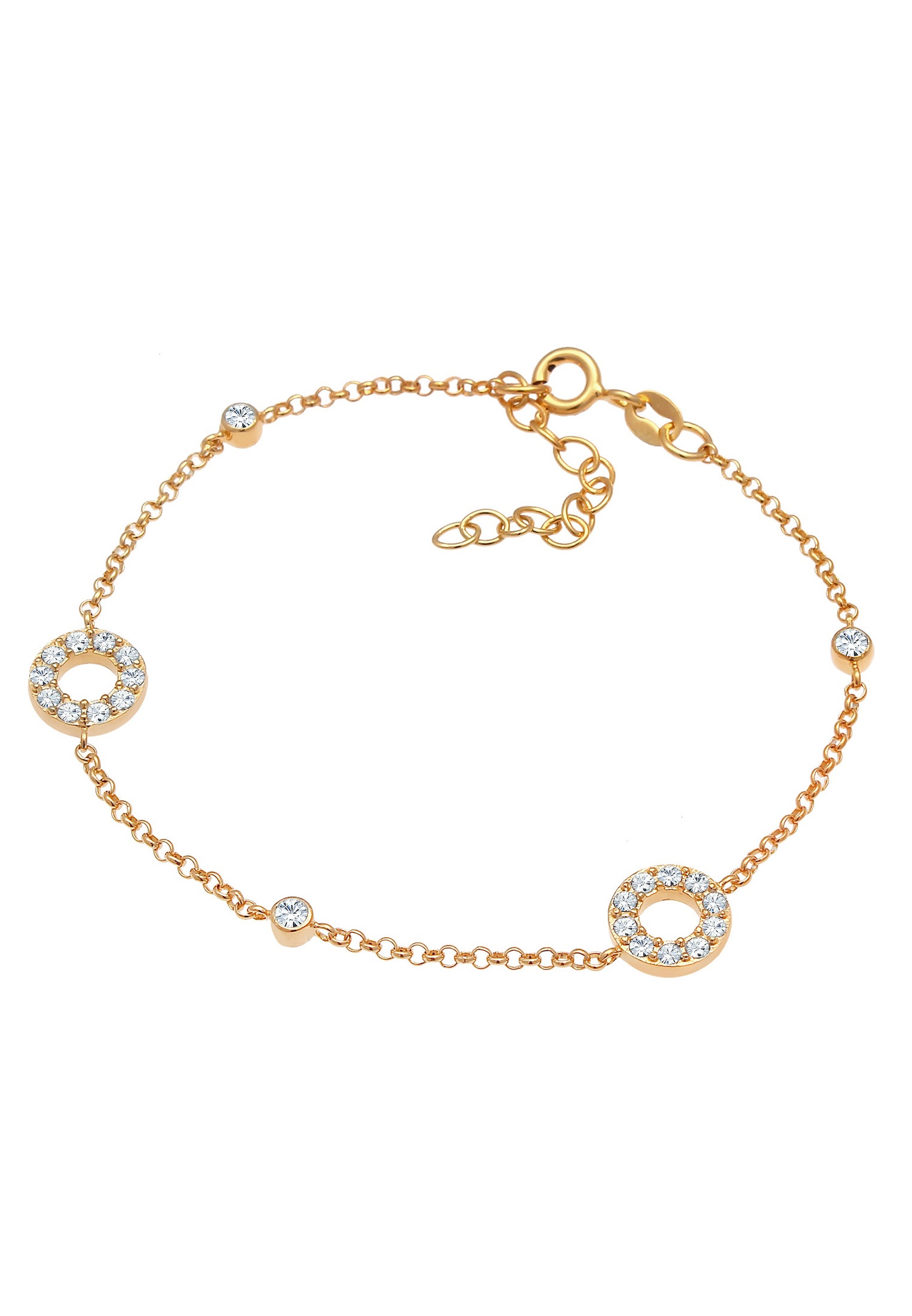 Elli Femmes Cristaux Cercles Vintage en argent sterling 925
