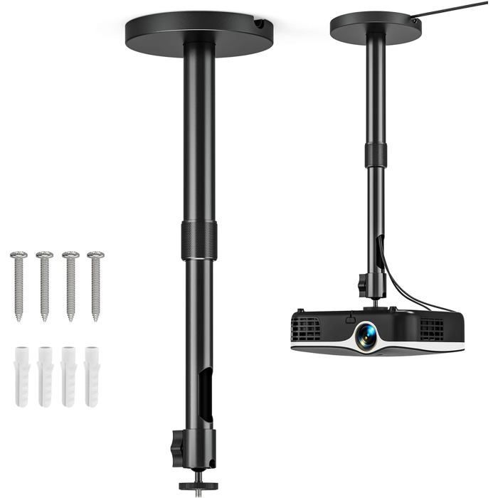 Soporte de techo para proyector - ZGEER - Soporte de pared para proyector - Poste extensible de 27,5 a 38 cm - Rotación de 360°