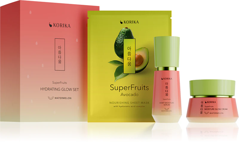 KORIKA SuperFruits Hydrating Glow Set, 3-teiliges Geschenkset, intensiv feuchtigkeitsspendend
