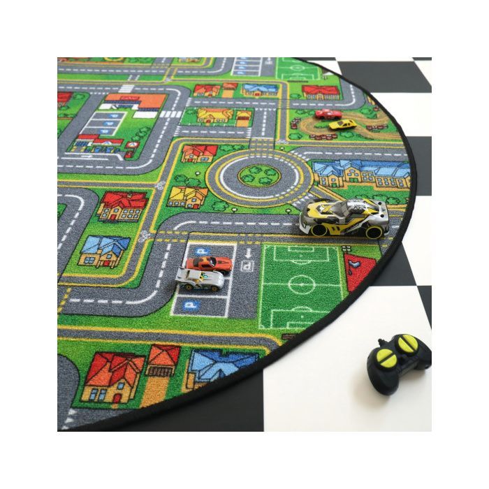 Tapis rond de jeu enfant - Circuit de voiture - Ville - Ø 150 cm