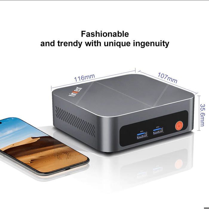 Ninkear M7 Mini PC met AMD Ryzen 5 7430U, 16 GB RAM, 512 GB SSD, Windows 11 Pro
