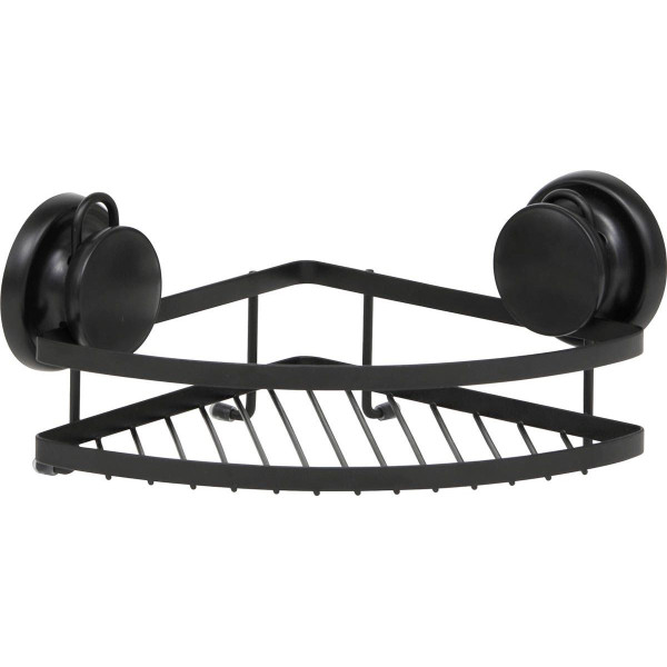 Półka prysznicowa narożna Loft 20x20 cm czarna metalowa