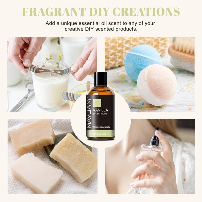 Vanilje æterisk olie 100ml, 100% ren vaniljeolie, ideel til aromaterapi, aromadiffuser, duftende massageolie