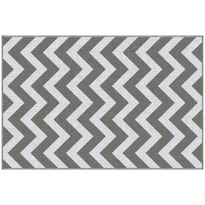 Plaque épaissieTapis extérieur tapis en plastique imperméable 121x182cm gris clair + blanc pour balcon