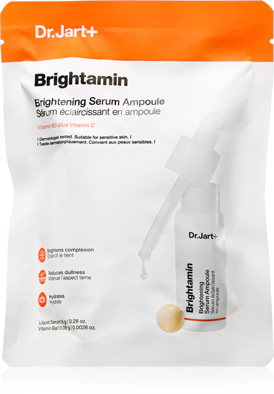 Dr. Jart+ Brightamin Sérum Clareador Ampola: sérum ativo clareador e suavizante com vitamina C.