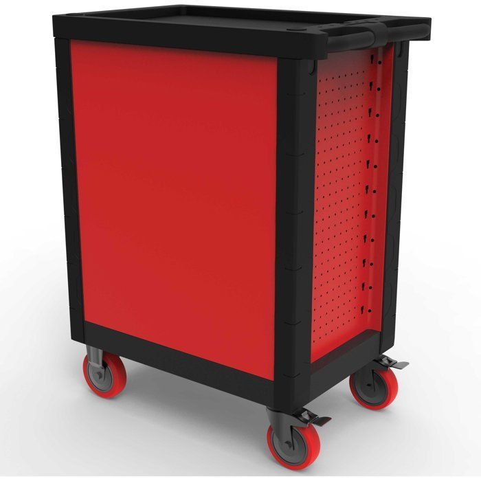 Servante d’atelier 7 tiroirs + 283 outils - Defpro - Noir/rouge - Charge 300 kg - Roues freinées