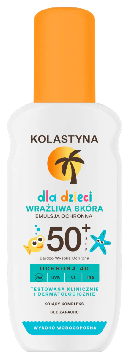 Kolastyna Sun Kids SPF50+ - Wrażliwa Skóra Emulsja ochronna dla dzieci spray SPF 50+ 150 ml