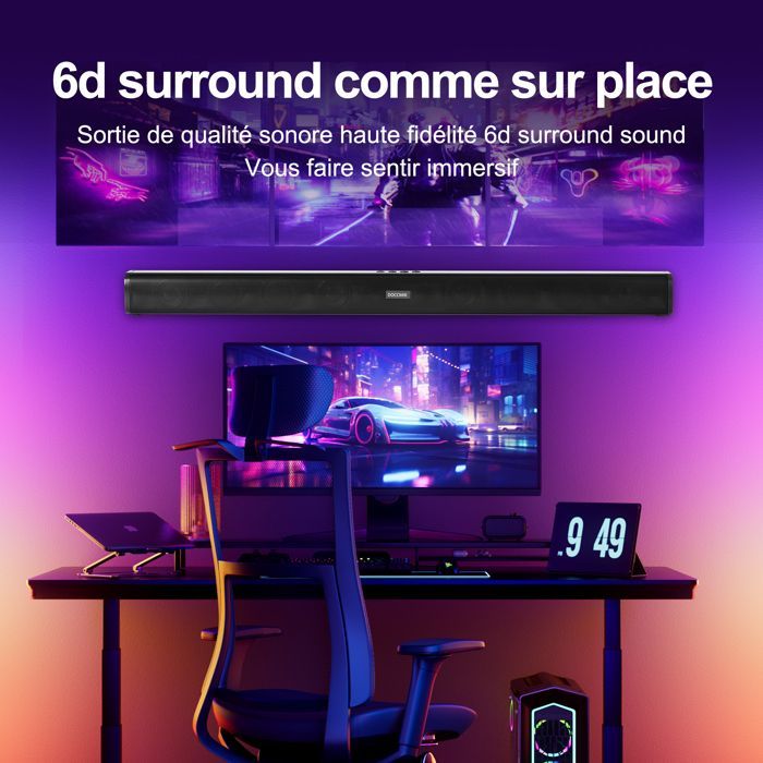 DOCCMIK - 2.2-kanaals scheidbare 2-in-1 soundbar - Bluetooth - Subwoofer - 150W - L782mm