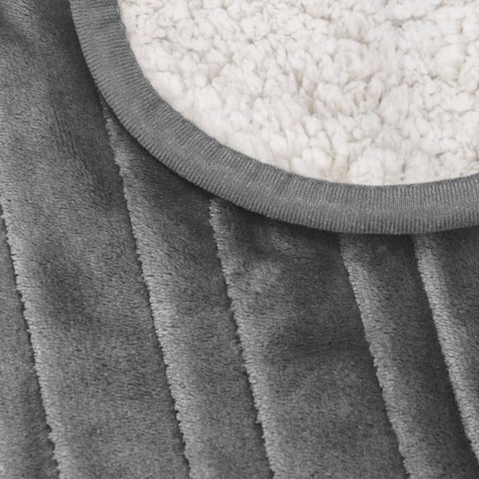 Couverture Chauffante Electrique - COSI HOME - 180x130cm - Gris - 10 Réglages de Température - Minuterie 10h