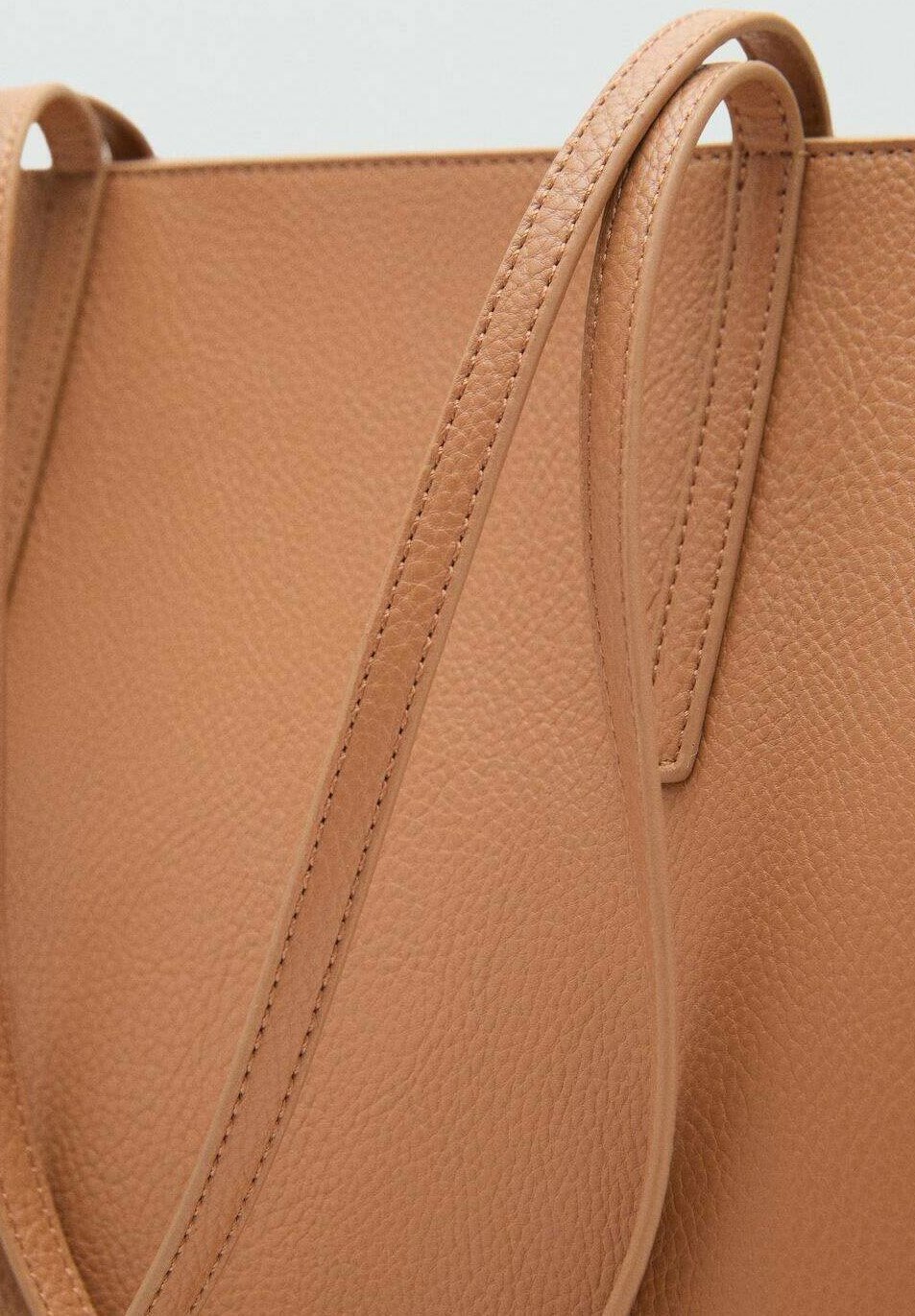 Mango SHOPPER MET DUBBELE HANDGREEP - Handtas - lichtbruin