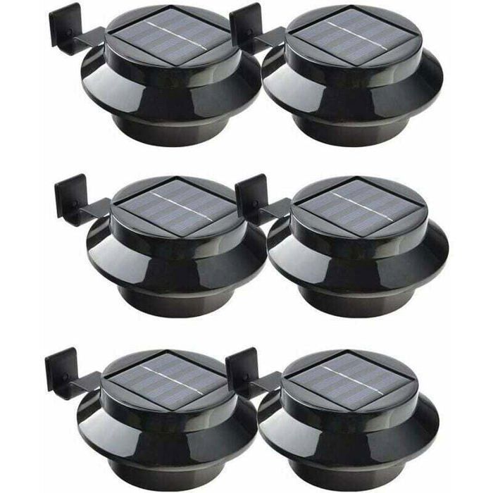 Lampe LED solaire - TANDE - Lot de 6 - Noir - Éclairage extérieur - Économie d'énergie