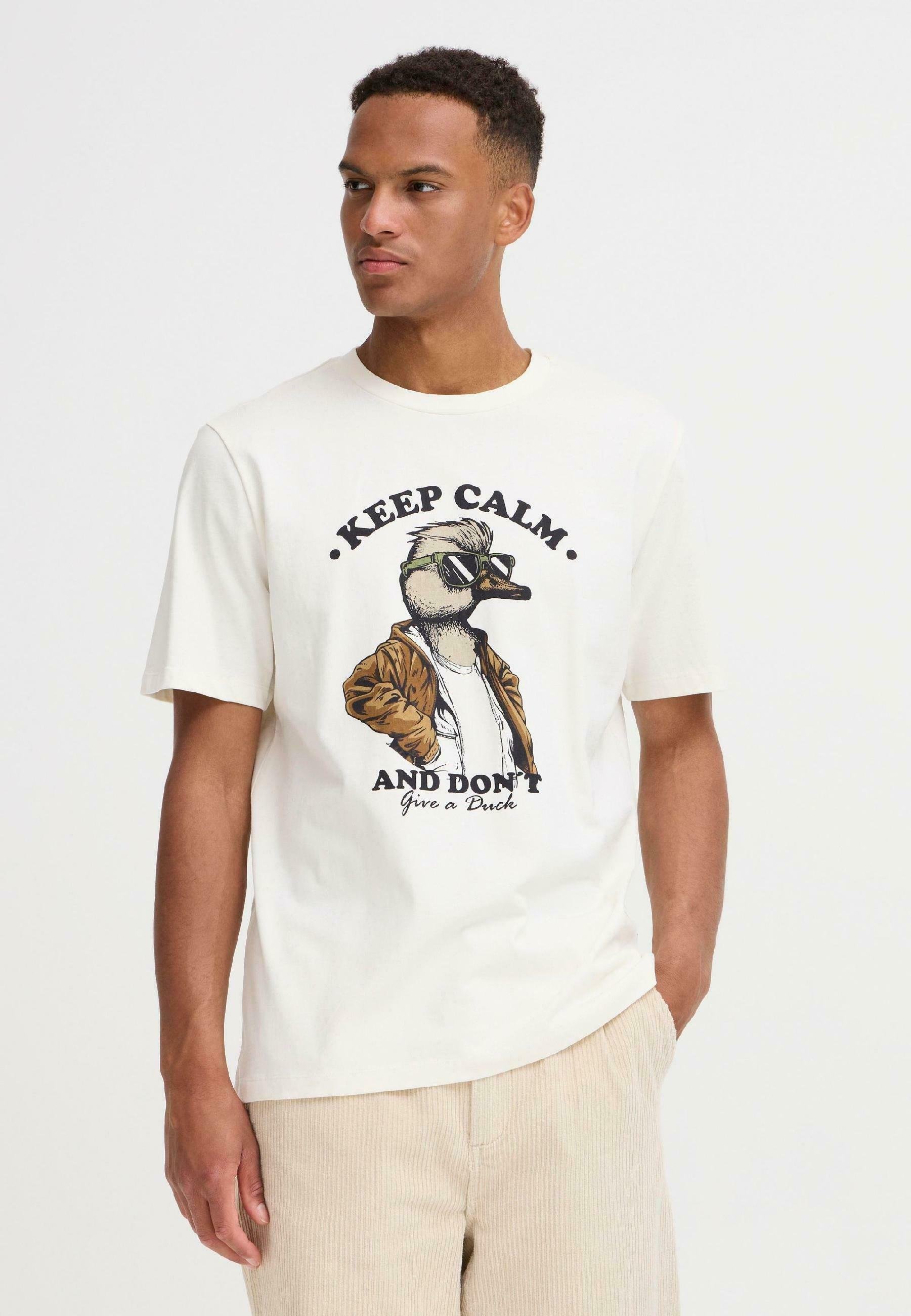 Blend BHIVIK - T-shirt met print - wit canvas