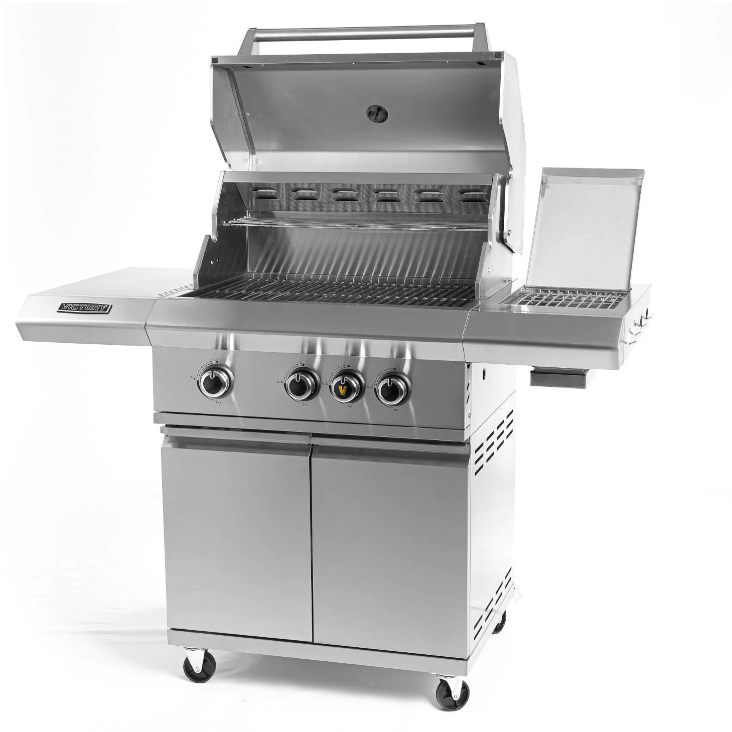 Victory 3-Brenner-Propangasgrill mit Infrarot-Seitenbrenner – BBQ-VCT3BSB-LP