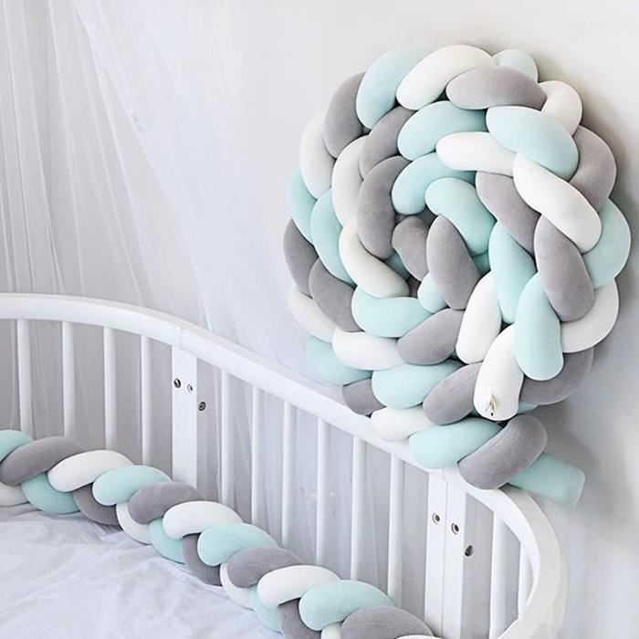 Protetor de Cama 3M com Almofada Trançada em Veludo Macio para Sofá, 100% Feito à Mão (Cinza + Branco + Verde)