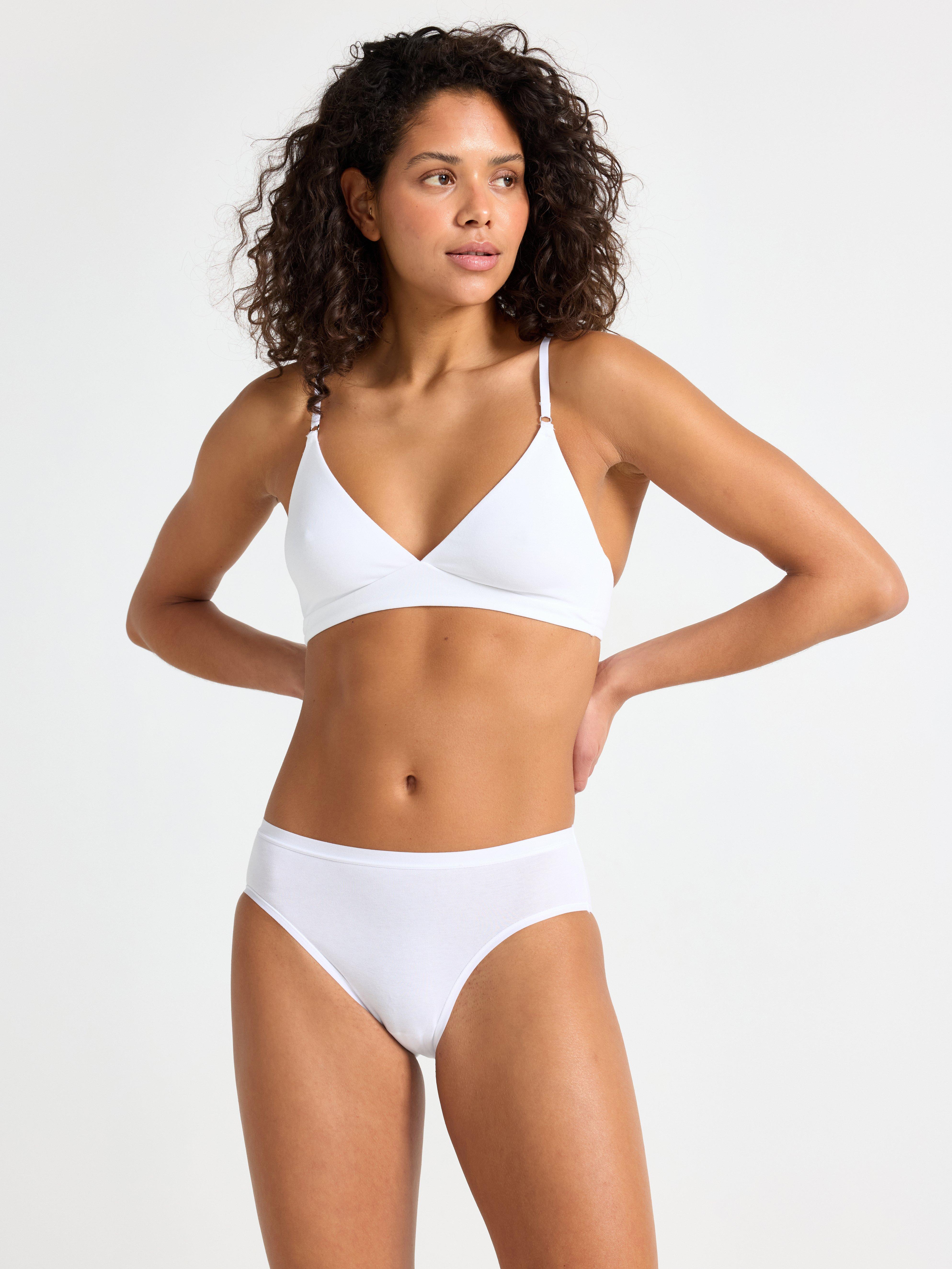 Bikinové kalhotky s regular waist bílým pasem