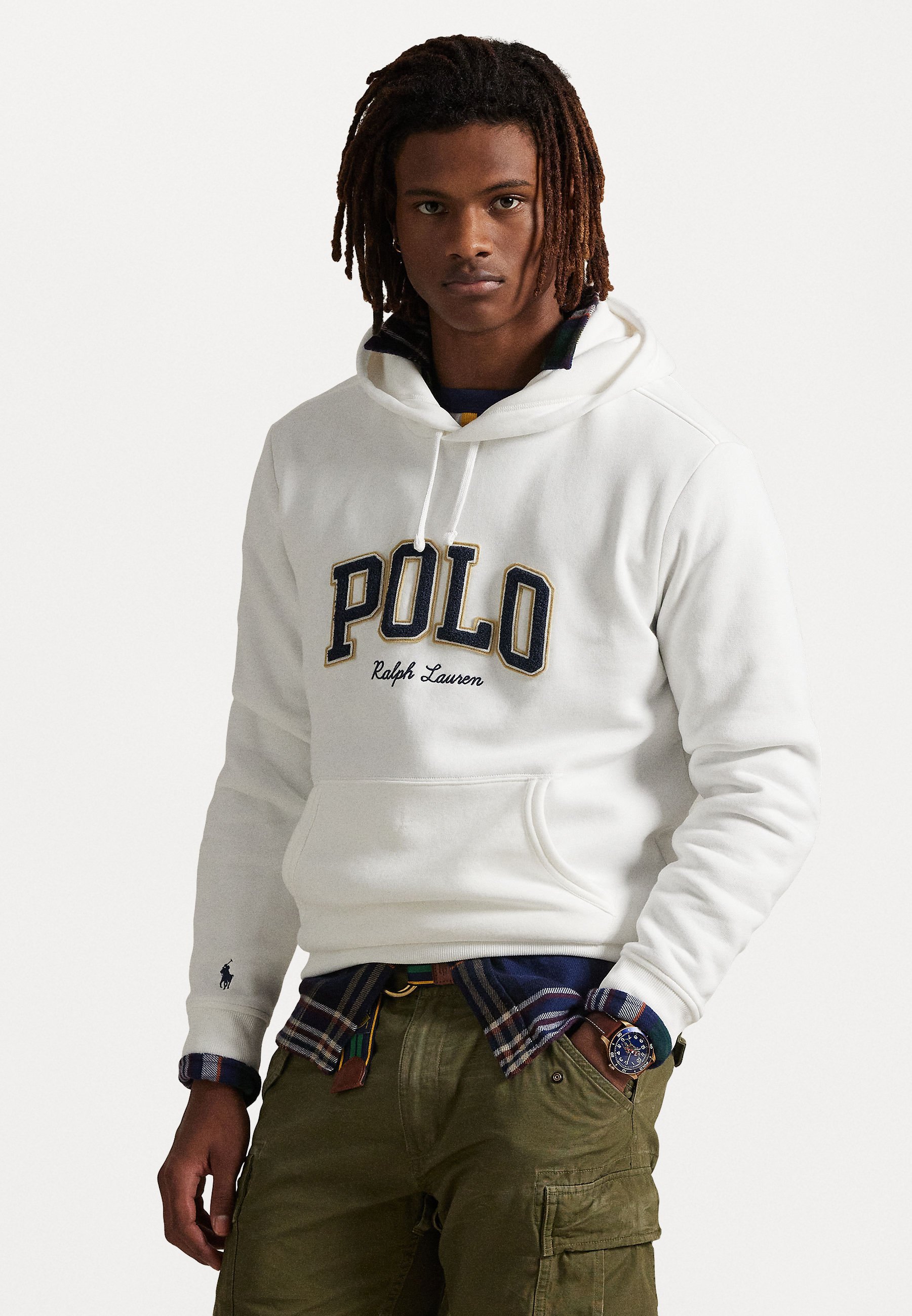 LOGO FLEECE HOODIE - Mikina s kapucí - white