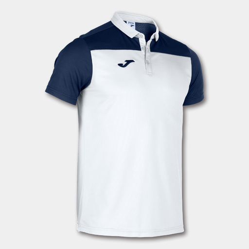 Joma Hobby II Kortärmad Pikétröja, Vit/Marinblå