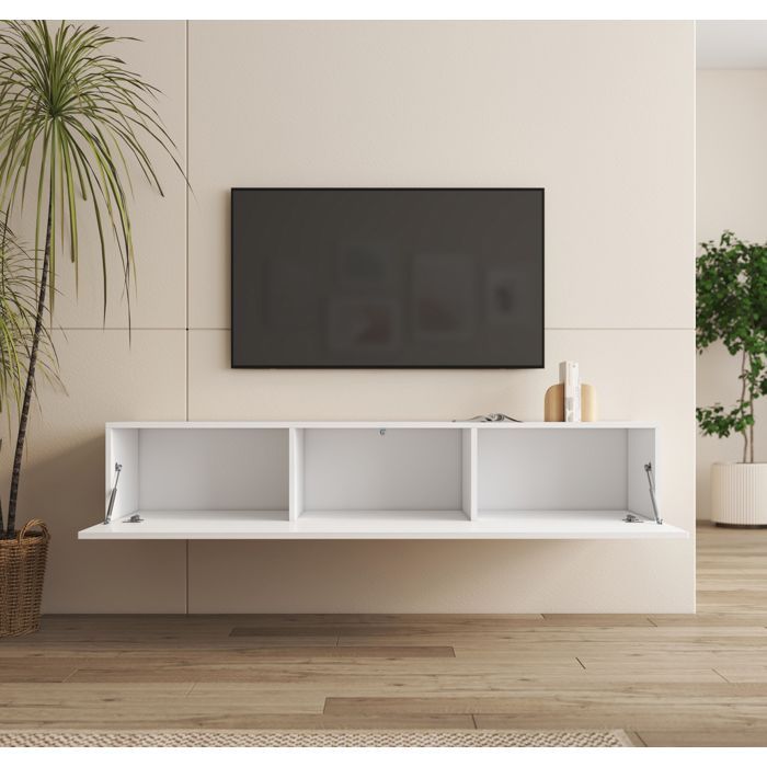 Mueble para TV - NORA - Forli XL - Blanco - Puerta abatible - Diseño contemporáneo