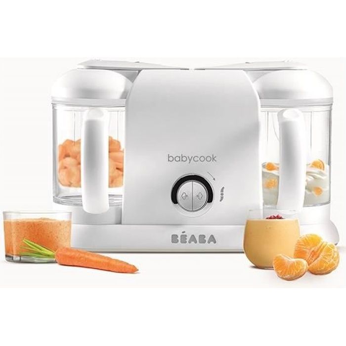 BEABA, Babycook Duo, robot da cucina 4 in 1 per la preparazione di pappe, capacità XXL, bianco